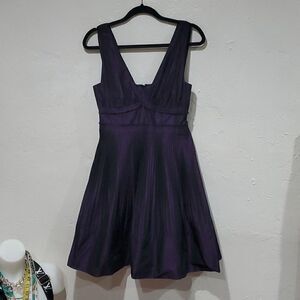 BCBGeneration Dark Purple Pleated Halter Dress Size 6